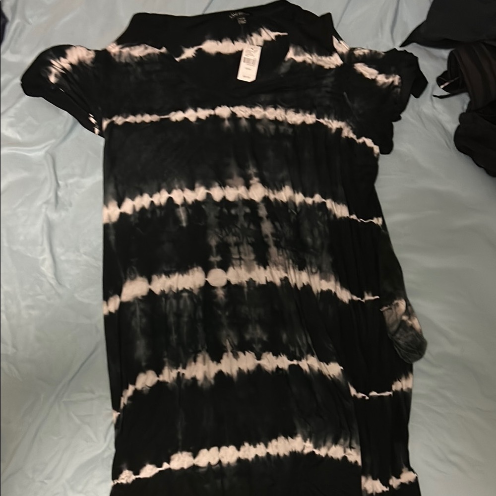 Black and White Tie-Dye Dress
